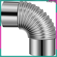 💍 Wood Stove Chimney Exhaust Elbow 1 Pack Silver Flexible Smoke Pipe 6.5X3.1X3.1in