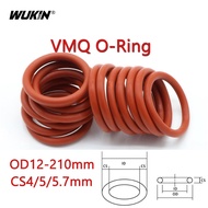 OD12-210mm CS4/5/5.7mm Red Food Grade Silicone O-Ring Round Seal Gasket High Temperature Resistant R