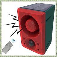 (DXCP) Outdoor Solar Motion Sensor Alarm with Remote Control 130Db Sound Light Alarm Siren Sound Ala