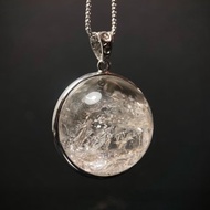 天然茶骸骨水晶球 超美負晶 稀少精品 S925銀鑲嵌