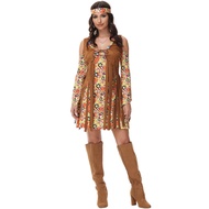 M-xl Indian Retro 70s COS Disco Costume Halloween Cosplay Hippie Girl Hippie Uniform