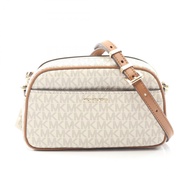 [Pre-owned] Michael Kors JET SET Small Crossbody Bag 32F5GJ6C5B149 Vanilla/Acorn PVC Coated Canvas L