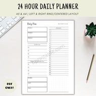 [PDF] 24 hour Daily Planner Template Journal Printable Planner PDF Planner Inserts A4 A5