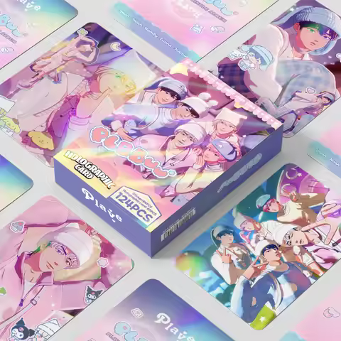 124 Laser Cards PLAVE Two-Dimensional Boy Group Flash Card Animation Sticker Three-inch Photo Card L