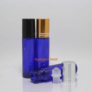 Roll On 10 Ml Blue Original Black Pp Cap / Glass Bottle / Perfume Bottle / Wind Oil Bottle / Roll On