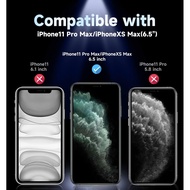 MAGIC JOHN 2 Pack for iPhone 11 Pro Max 6.5 inch Privacy Glass Screen Protector, Auto Dust-Eliminati
