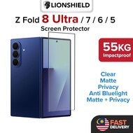 (MY) LionShield Samsung Z Fold 8 Ultra / 7 / 6 / 5 Outer Screen Protector Tempered Glass (Clear / Ma