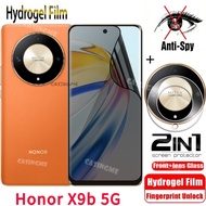 เพื่อความเป็นส่วนตัวของ X9b ฟิล์มไฮโดรเจลนุ่ม5G ฟิล์มกันรอยป้องกันเต็มพื้นที่ของหน้าจอป้องกันการสอดแนมฟิล์มติดกระจกเพื่อความเป็นส่วนตัวกันแอบมองสำหรับ X9b X9 X 9B HonorX9b X9a 4G 5G 2023ฟิล์มป้องกันกล้องมองหลัง