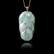 【正佳珠寶】翡翠 冰玻璃種飄陽綠 翡翠葉子 5.4g 天然A貨翡翠吊