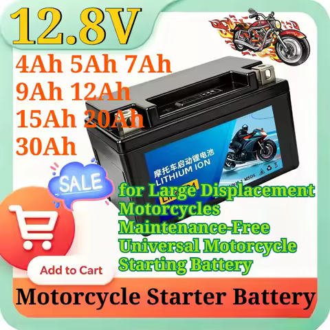 12.8V 4Ah 5Ah 7Ah 9Ah 12Ah 15Ah 20Ah 30Ah LiFePO4 Motorcycle Starter Battery for Large Displacement 