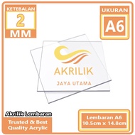 Lembaran Akrilik Bening / Akrilik Lembaran / Acrylic Lembaran A6