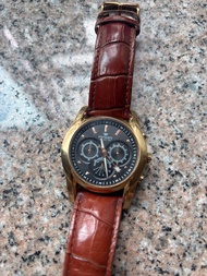 意大利Pryngeps Milano 1956 多功能石英腕錶 Prynceps Milano 1956 Chronograph Watch Gold Tone Leather Strap