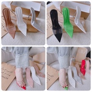 Guốc gót nhọn pha lê 9 phân quai trong cao cấp