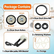 Kit Pembaikan Roller Drum Pengering dengan Tali Pemacu Pulley Idler Sesuai untuk Whirl-pool May-tag 