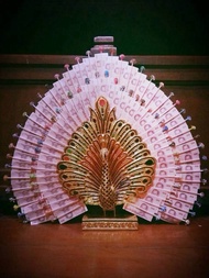 พุ่มกฐิน พุ่มกฐินผ้าป่า นกยูงกฐิน นกยูงต้นผ้าป่า ขนาด85cm