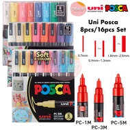 UNI POSCA Water Based Paint Marker Set, PC 1M/3M/5M-8C, PC 1M/3M/5M S-8C, PC 1M/3M/5M 1M-8C, PC 1M/3