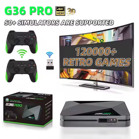 Super Retro Video Game Console G36 Pro 4K Android 9.0 Game Box with Gamepad EmuELEC System Built-in 