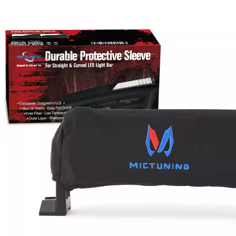 MICTUNING 22'' 32" 42'' 52'' Inch Premium Gear Sleeve Cover for Straight Curved LED Light Bars