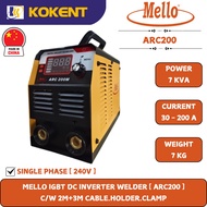 MELLO IGBT DC INVERTER WELDER C/W 2M+3M CABLE.HOLDER.CLAMP [ ARC200 ]