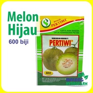 Benih Melon Hijau Pertiwi 600 biji unggul bibit hidroponik ponik tanah