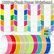 【SG】100Pcs Waterproof Paper Wristbands Disposable Event Wristband For Party Club Concert
