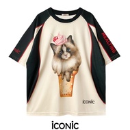 iCONiC MILO T-SHIRT OVERSIZE 203030 Cream Color Sports Printed Pattern RAGDOLL Cat Ice