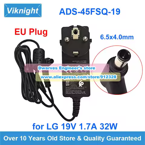 Genuine 19V 1.7A 32W AC Adapter ADS-45FSQ-19 ADS-40FSG-19 for LG FLATRON 24EN43VS LCAP16A-E 23EA63V-