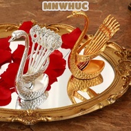MNWHUC Swan Base Stand Spoons, Creative with 6 Spoons Swan Spoons,  Elegant Table Decoration Stirrin