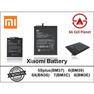 Sacellplanet//readystock//battery Xiaomi//5Splus(BM37) 6(BM39) 6X(BN36) 7(BM3C) 8(BM3E)