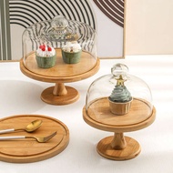 cake stand dessert table display set Dulang kek tinggi dengan penutup, penutup kek kaca lutsinar, pa