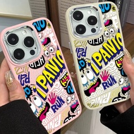 Funny Expression Graffiti Phone Case Compatible for IPhone 11 12 13 Pro 14 15 7 8 Plus SE 2020 XR X XS Max Silicone Casing TPU Shockproof Metal Lens Protector Cover Precticer