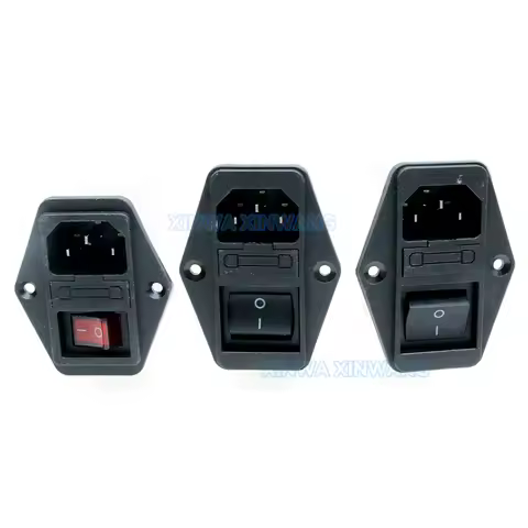 10PCS EMI Filter Power Switch IO Button AC115~250V DB15 DB16 6A 10A For Coin Pusher Game Machine Arc