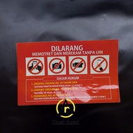 No Photographing Stickers - No Recording Stickers - Prohibition Stickers - Vinyl Stickers