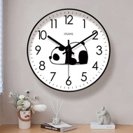 wall clock jam dinding Wall Clock 6702 Living Room Clock Simple Cartoon Panda Mute Clock Household C