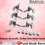 ⚡OFFER⚡ RM Kapok Guitar Acoustic Guitar Metal Machine Head Tuning Peg Kapok Gitar Akustik Tuners 3 in Line (3+3)