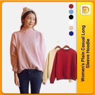 Women Long Sleeve Sweatshirt Cotton Crew Neck T-Shirt Sweater Loose Knitwear Baju Perempuan 女生长袖卫衣