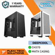 Flexi Tech DEEPCOOL CH370 Black &amp; White MATX Case PC Desktop Casing