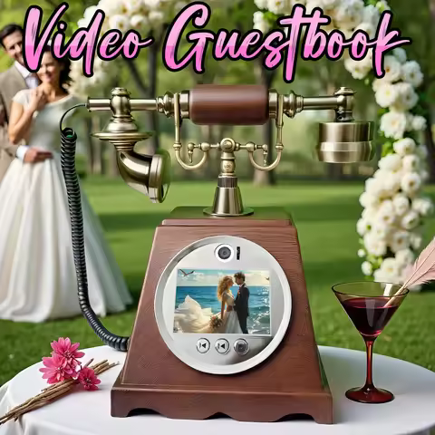 Wedding audio and video guestbook Telephone guest video check-in book banquet voice and video blessi