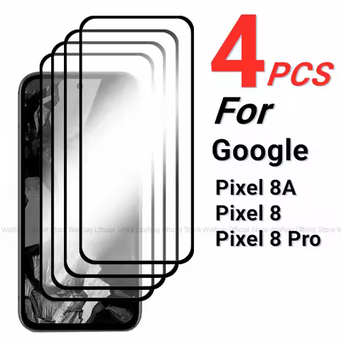 2/4PCS Tempered Glass For Google Pixel 8A Screen Protector For Google Pixel 8A Pixel 8 Pro Full Glue