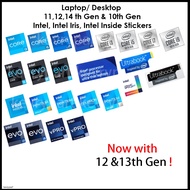 Intel Core i7, i7 11th Gen, i9, i3, i5, i7 10th Gen Pentium Celeron Pentium Gold Laptop Desktop Label CPU Sticker