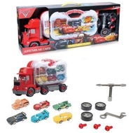 McQueen Friction Cars Container Truck Set Lightning McQueen Car 6 Small Cars Inside