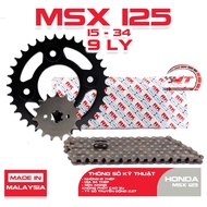RK Takasago Chain - MSX 125cc 15T 34T Chain Sprocket Black 9mm Chain - Spare Parts