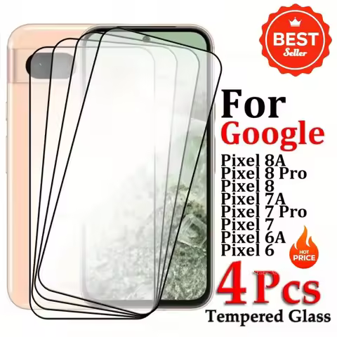 4Pack Full Coverage 9D Tempered Glass Protectors for Google Pixel 6 Pro/6a/5a/4a/3a/4 XL/3 XL/Pixel 