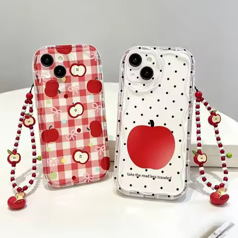 Fruit Apple Bracelet Casing For Samsung A57 5G A56 A55 A37 A16 A06 A54 A53 A34 A15 A14 A32 A52 A12 A