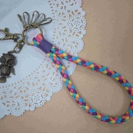 ~米+熊~ 復古 編織鑰匙圈 蠟線編織鑰匙圈 (彩虹繽紛)