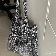 Korean ins blogger canvas bag lazy summer thin letter bag dot shoulder bag photo versatile shopping 