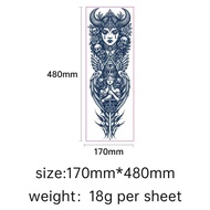 Full Arm Herbal Juice Tattoo Sticker Waterproof Non-reflective Semi-permanent Dark Flower Arm Tattoo