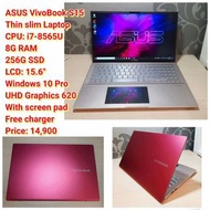 ASUS VivoBook S15 Thin slim Laptop CPU: i7-8565U