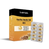 iVENOR D3-Sacha Inchi Oil Distributor Sacha Capsule Magic Fast Fiber One Box 30 Capsules Oil+D3 Soft Gum