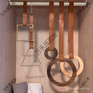Beech Creative Leather Hanging Copper Ring Walnut Belt Round Hanging Stockings Geometric Scarf Holde